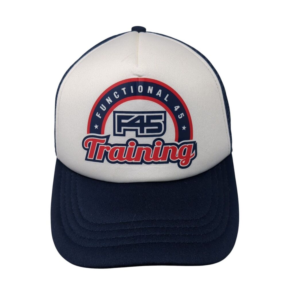 F45 Functional 45 Training Snapback Trucker Hat Blue OS Adjustable Mesh Back